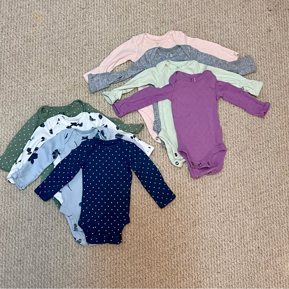 Baby 8 Pack, Long Sleeve Preemie Bodysuits by Carter